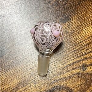 Artistic Glass Bowl/Vase with Pink Details